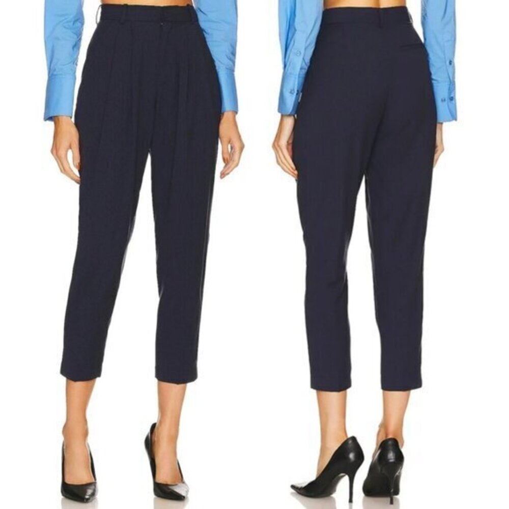 L'Academie Beck Trouser in Navy & Blue Stripe